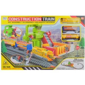 Construction Train - מסלול פסי רכבת להרכבה עם רכבת משא חשמלית ותחנת העמסה