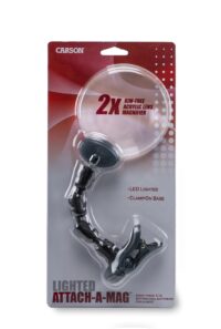 ⁦זכוכית מגדלת מקצועית עם תאורה X2 עם קליפס חיבור לשולחן Attach-A-Mag AM-20 מבית CARSON האמריקאית⁩ – תמונה ⁦4⁩