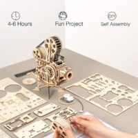 ⁦פאזל מכני - מסרטת רטרו VITASCOPE להרכבה מעץ מבית ROKR⁩ – תמונה ⁦3⁩