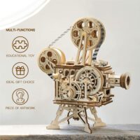 ⁦פאזל מכני - מסרטת רטרו VITASCOPE להרכבה מעץ מבית ROKR⁩ – תמונה ⁦5⁩