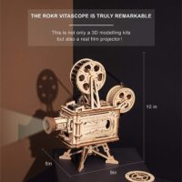 ⁦פאזל מכני - מסרטת רטרו VITASCOPE להרכבה מעץ מבית ROKR⁩ – תמונה ⁦7⁩