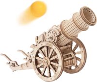 ⁦פאזל מכני - תותח עתיק להרכבה מעץ - Medieval Wheeled Cannon⁩ – תמונה ⁦5⁩