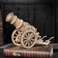 פאזל מכני - תותח עתיק להרכבה מעץ - Medieval Wheeled Cannon