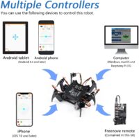 ⁦ערכה לבניית רובוט עכביש בסביבת ארדואינו Arduino הנשלט דרך תוכנה שלט או אפליקציית טלפון - Freenove Hexapod Robot⁩ – תמונה ⁦4⁩