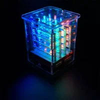 קוביית לד 4x4x4 מבוססת ארדואינו Arduino RGB LED Cube Kit