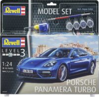 מודל להדבקה של מכונית ספורט פורשה מדגם Porsche Panamera Turbo  בקנה מידה של 1:24 מבית Revell