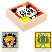 ⁦Tournanimo - פאזל משולשים מסתובבים עם 3 ציורים צבעוניים שונים לפעוטות מבית Djeco צרפת⁩ – תמונה ⁦6⁩