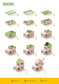 ⁦ערכת בניה מעץ לילדים מבולי עץ לבניית 12 מודלים של מבני עץ וטחנות רוח מסדרת VARIO מבית Walachia צ'כיה⁩ – תמונה ⁦12⁩