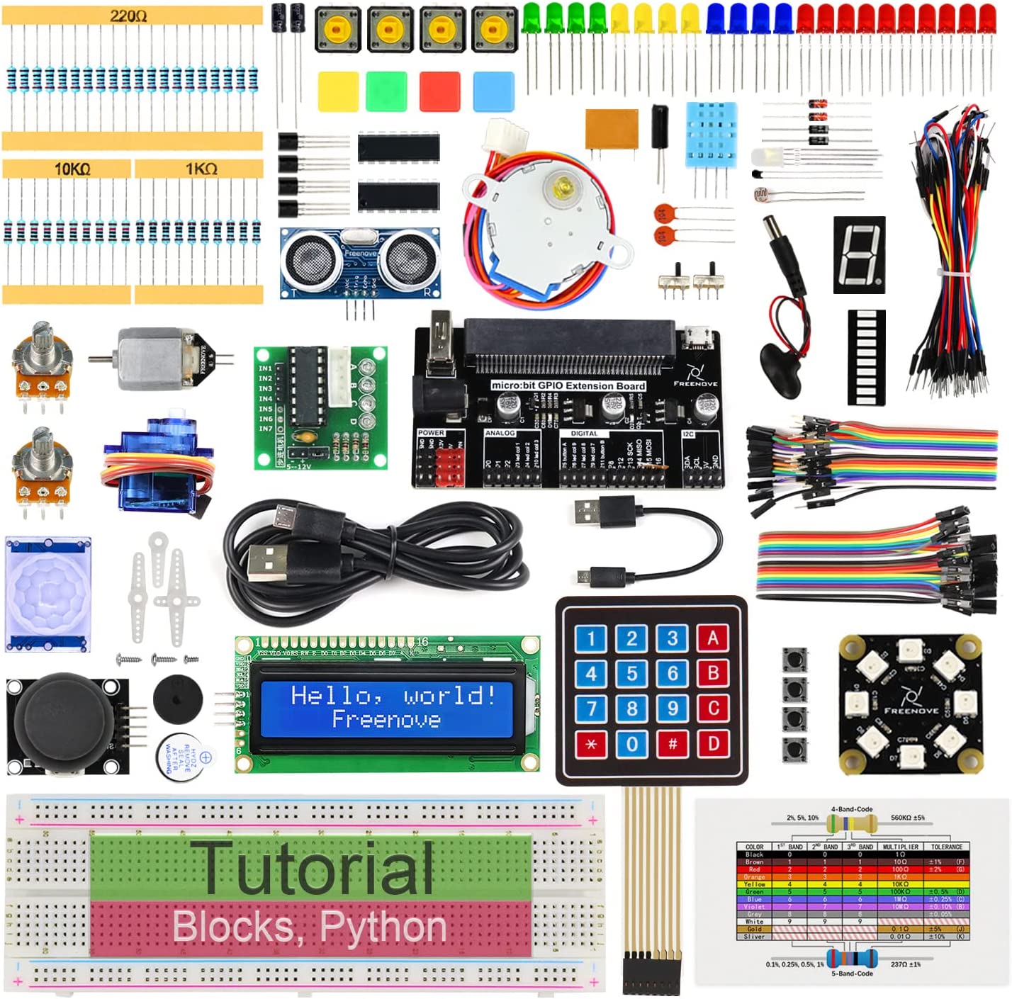 30533 ערכת הרחבות למיקרוביט Ultimate Starter Kit for Microbit עם 224 רכיבים ו27 פרוייקטים מבית Freenove – תמונה 1