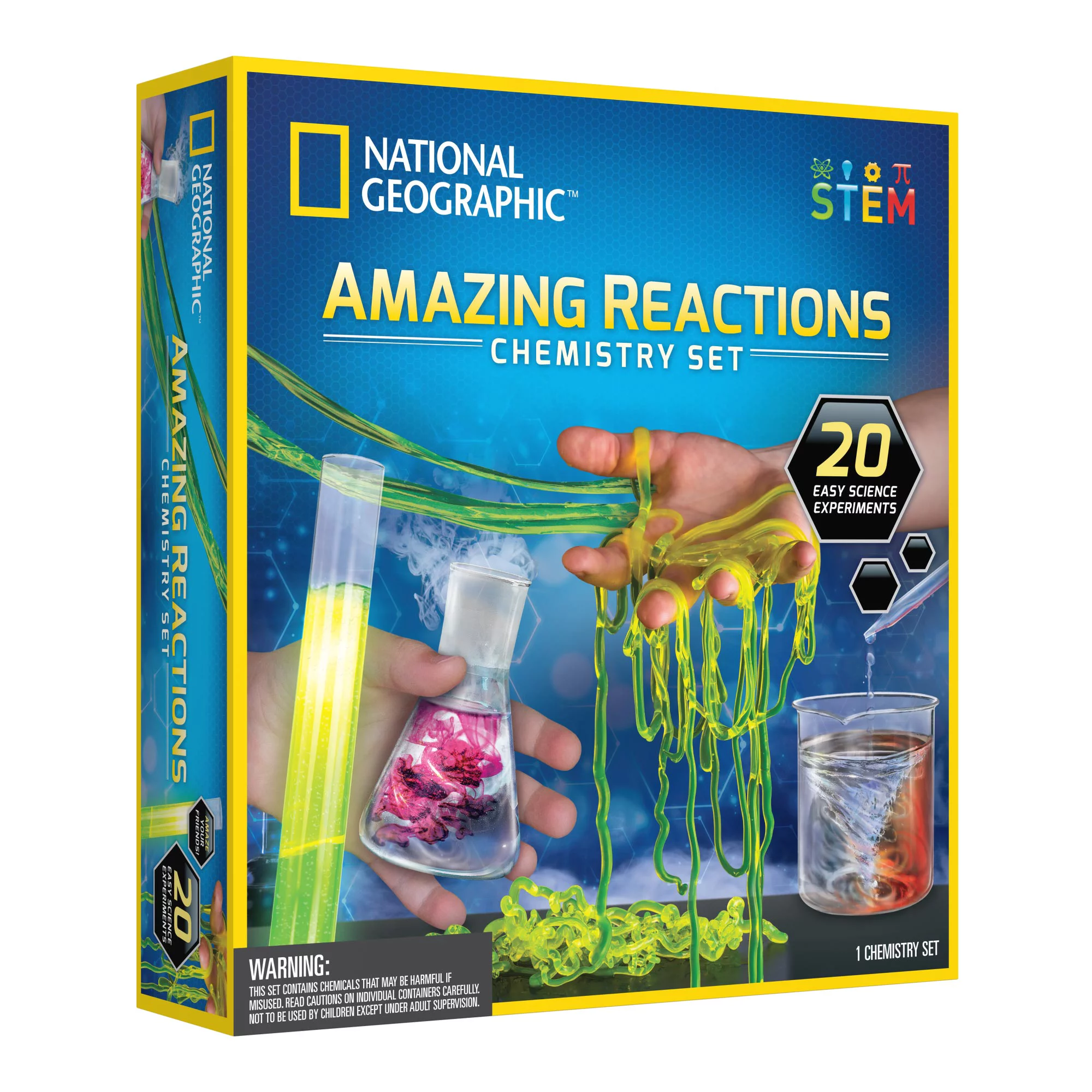 30543 ערכת ניסויים בכימיה Amazing Reactions Chemistry Set - תגובות מדהימות עם 10 ניסויים מבית National Geographic – תמונה 1