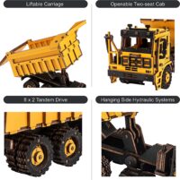 ⁦פאזל מכני - משאית עפר להרכבה מעץ Dump Truck מבית ROKR⁩ – תמונה ⁦3⁩