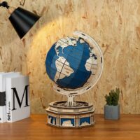 ⁦פאזל מכני מעץ - גלובוס עץ בעיצוב עתיק - The Wooden Globe⁩ – תמונה ⁦3⁩