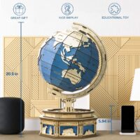 ⁦פאזל מכני מעץ - גלובוס עץ בעיצוב עתיק - The Wooden Globe⁩ – תמונה ⁦8⁩