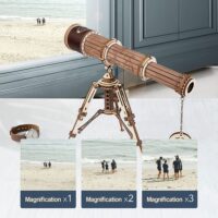 ⁦פאזל מכני מעץ - טלסקופ בעיצוב עתיק - Monocular Telescope⁩ – תמונה ⁦5⁩