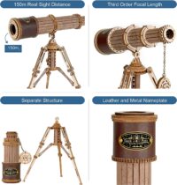 ⁦פאזל מכני מעץ - טלסקופ בעיצוב עתיק - Monocular Telescope⁩ – תמונה ⁦6⁩