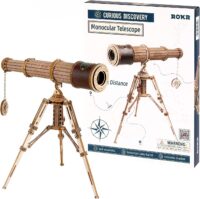 פאזל מכני מעץ - טלסקופ בעיצוב עתיק - Monocular Telescope