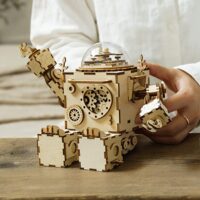 ⁦פאזל מכני מעץ - תיבת נגינה רובוטית Steampunk Music Box⁩ – תמונה ⁦2⁩