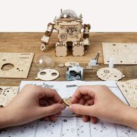 ⁦פאזל מכני מעץ - תיבת נגינה רובוטית Steampunk Music Box⁩ – תמונה ⁦3⁩