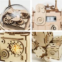 ⁦פאזל מכני מעץ - תיבת נגינה רובוטית Steampunk Music Box⁩ – תמונה ⁦4⁩