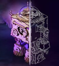 ⁦פאזל מכני מעץ - תיבת נגינה רובוטית Steampunk Music Box⁩ – תמונה ⁦7⁩