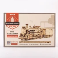⁦פאזל תלת מימד מעץ - רכבת קיטור Prime Steam Express מבית ROKR⁩ – תמונה ⁦3⁩