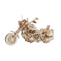 ⁦פאזל מכני מעץ - אופנוע Cruiser Motorcycle מבית ROKR⁩ – תמונה ⁦3⁩