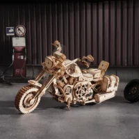 ⁦פאזל מכני מעץ - אופנוע Cruiser Motorcycle מבית ROKR⁩ – תמונה ⁦5⁩