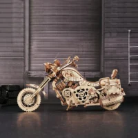 ⁦פאזל מכני מעץ - אופנוע Cruiser Motorcycle מבית ROKR⁩ – תמונה ⁦7⁩