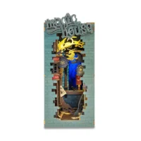 מיניאטורה ליצירה בית הקסם - תומך ספרים DIY בעיצוב רחוב מכושף למדף מבית ROLIFE