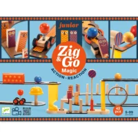 ⁦משחק בניה מעץ  42 חלקים תגובת שרשרת 42 חלקים Zig n Go Magic מבית Djeco צרפת⁩ – תמונה ⁦2⁩