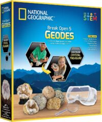 ⁦ערכה מדעית לילדים - חציבת אבני גאודה Break Open 5 Geodes מבית National Geographic⁩ – תמונה ⁦2⁩