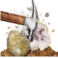 ⁦ערכה מדעית לילדים - חציבת אבני גאודה Break Open 5 Geodes מבית National Geographic⁩ – תמונה ⁦5⁩