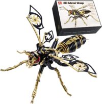 ⁦פאזל מכני תלת מימד ממתכת צרעה - מודל מכני 3D להרכבה ממתכת בעיצוב צרעה Mechanical 3D Wasp⁩ – תמונה ⁦2⁩