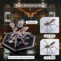 ⁦פאזל מכני תלת מימד ממתכת צרעה - מודל מכני 3D להרכבה ממתכת בעיצוב צרעה Mechanical 3D Wasp⁩ – תמונה ⁦15⁩
