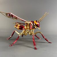 ⁦פאזל מכני תלת מימד ממתכת צרעה - מודל מכני 3D להרכבה ממתכת בעיצוב צרעה Mechanical 3D Wasp⁩ – תמונה ⁦3⁩