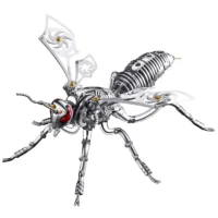 ⁦פאזל מכני תלת מימד ממתכת צרעה - מודל מכני 3D להרכבה ממתכת בעיצוב צרעה Mechanical 3D Wasp⁩ – תמונה ⁦9⁩