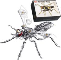 ⁦פאזל מכני תלת מימד ממתכת צרעה - מודל מכני 3D להרכבה ממתכת בעיצוב צרעה Mechanical 3D Wasp⁩ – תמונה ⁦10⁩