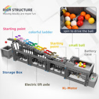 ⁦מסלול גולות להרכבה משולב מנוע 1038 חלקים- Rainbow Stepper מבית Mould King⁩ – תמונה ⁦5⁩