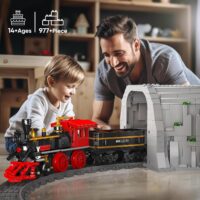 ⁦רכבת קיטור ממונעת להרכבה משולבת שלט ומסילה 977 חלקים  מבית Mould King⁩ – תמונה ⁦3⁩